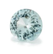 A ROUND-CUT AQUAMARINE