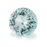 A ROUND-CUT AQUAMARINE