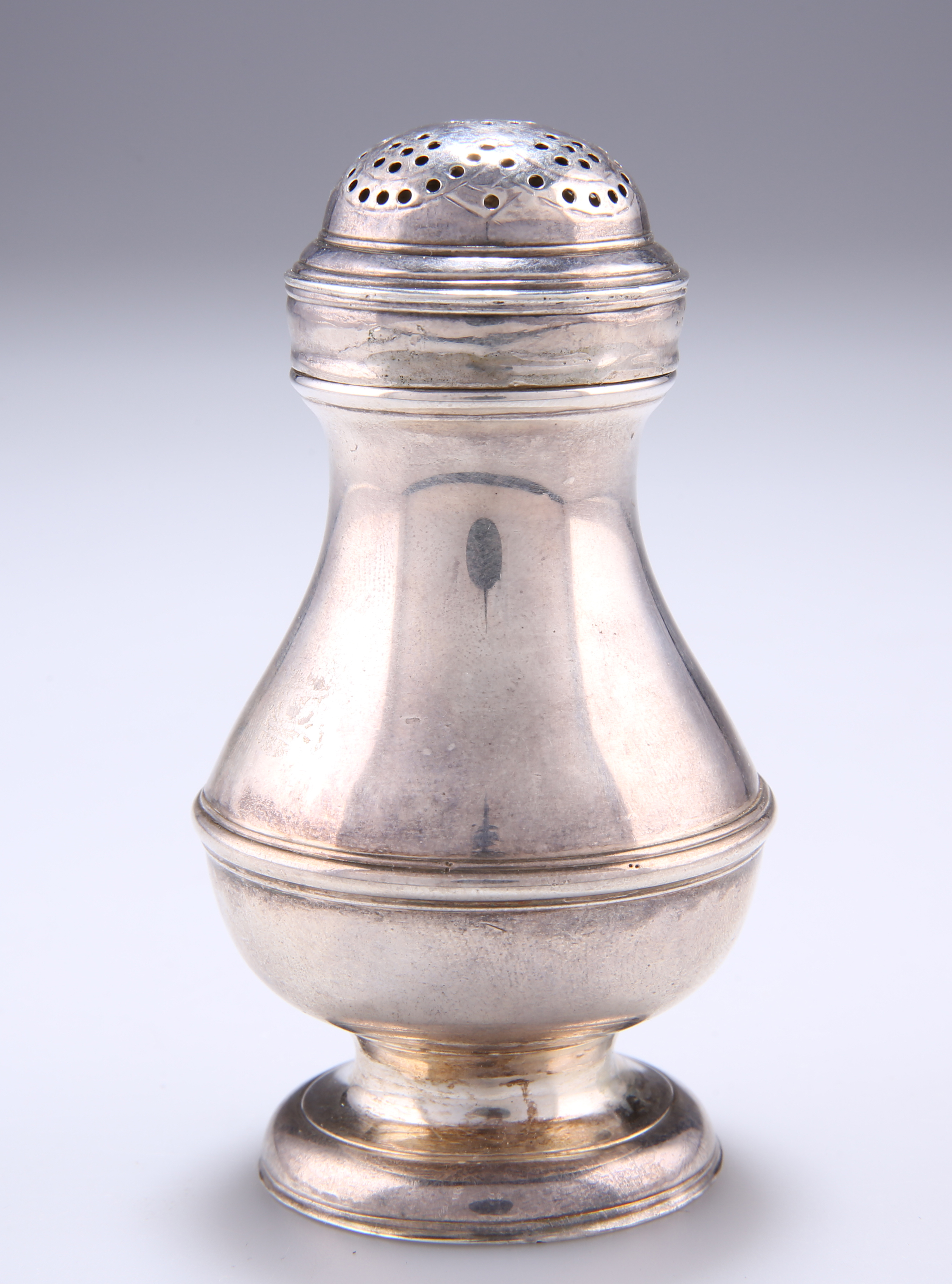 A GEORGE II SILVER CASTER