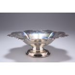 A GEORGE V SILVER FLUTED PEDESTAL DISH