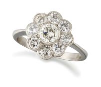 A DIAMOND CLUSTER RING