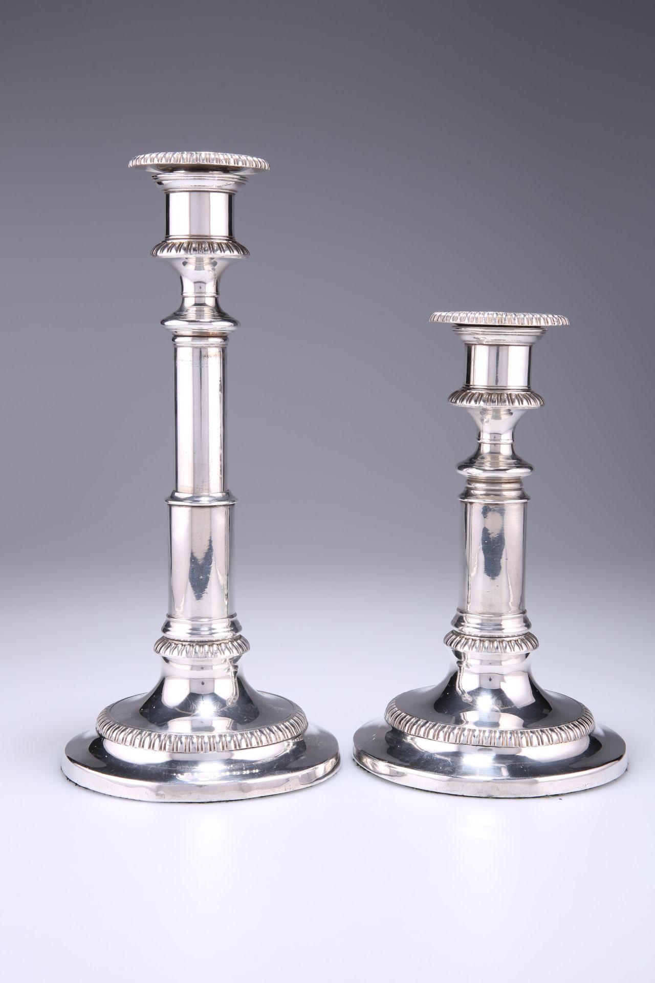 A PAIR OF OLD SHEFFIELD PLATE TELESCOPIC CANDLESTICKS - Image 2 of 2