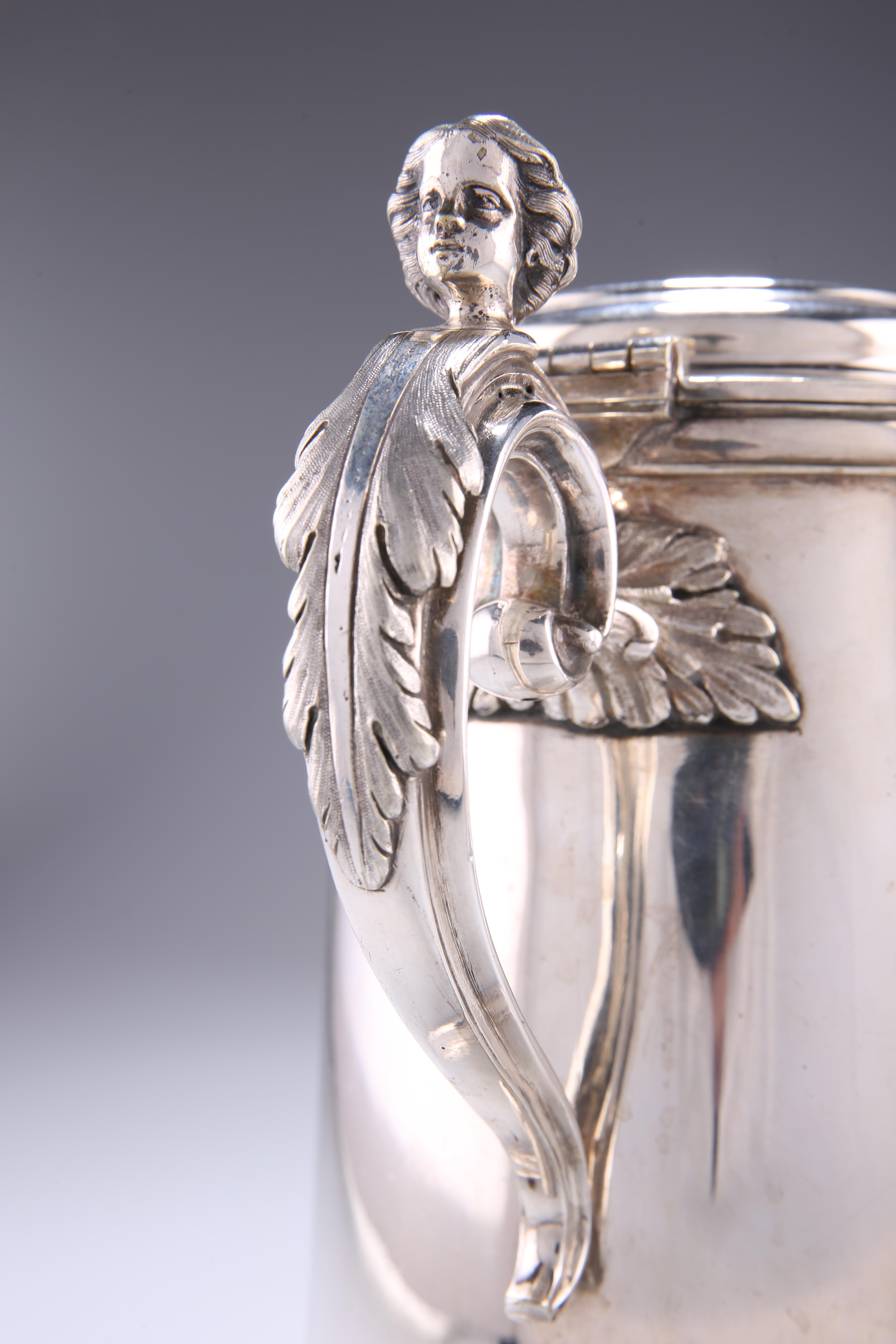 A LARGE SILVER-PLATED FLAGON, CIRCA 1870 - Image 3 of 3