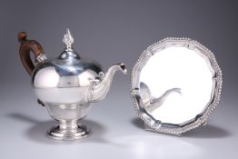 A GEORGE III SCOTTISH SILVER TEAPOT