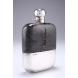 A GEORGE V SILVER MOUNTED HIP FLASK