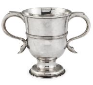 A GEORGE III TWO-HANDLED SILVER CUP