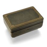 A GREEN MOROCCO MUSICAL JEWELLERY CASKET