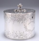 A GEORGE III SILVER DRUM CADDY