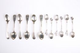 A SUITE OF SIX VICTORIAN SILVER TEASPOONS