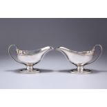 A PAIR OF GEORGE III SCOTTISH SILVER SAUCEBOATS