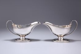 A PAIR OF GEORGE III SCOTTISH SILVER SAUCEBOATS