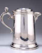 A LARGE SILVER-PLATED FLAGON, CIRCA 1870