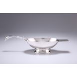 ART DECO ELECTROPLATED GALLIA 'SWAN' SAUCE DISH AND SPOON