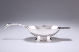 ART DECO ELECTROPLATED GALLIA 'SWAN' SAUCE DISH AND SPOON