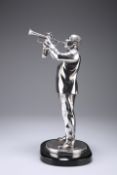 A WHITE-METAL MODEL OF THE AMERICAN TRUMPETER LOUIS ARMSTRONG