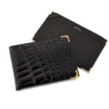 A GUCCI BLACK CROCODILE LEATHER WALLET