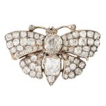 A DIAMOND BUTTERFLY BROOCH