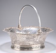 A FINE AND LARGE GEORGE II SILVER SWING-HANDLE BASKET