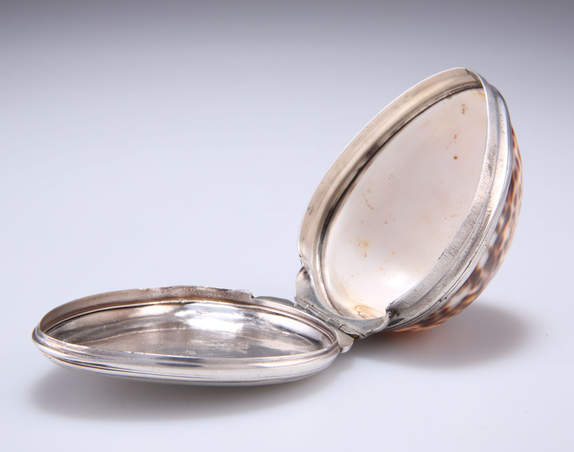 A GEORGE III SILVER AND COWRIE SHELL SNUFF - Image 3 of 3