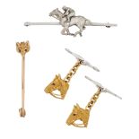 A PAIR OF 9CT GOLD EQUESTRIAN CUFFLINKS