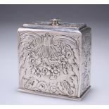 A GEORGE II SILVER TEA CADDY