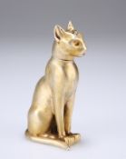 A GERMAN SILVER-GILT CAT-FORM PEPPERETTE, CIRCA 1900