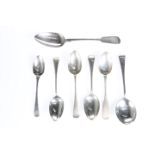 SEVEN ASSORTED GEORGIAN AND VICTORIAN SILVER SPOONS