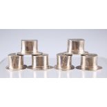 A SET OF SIX CONTEMPORARY SILVER MENU HOLDERS