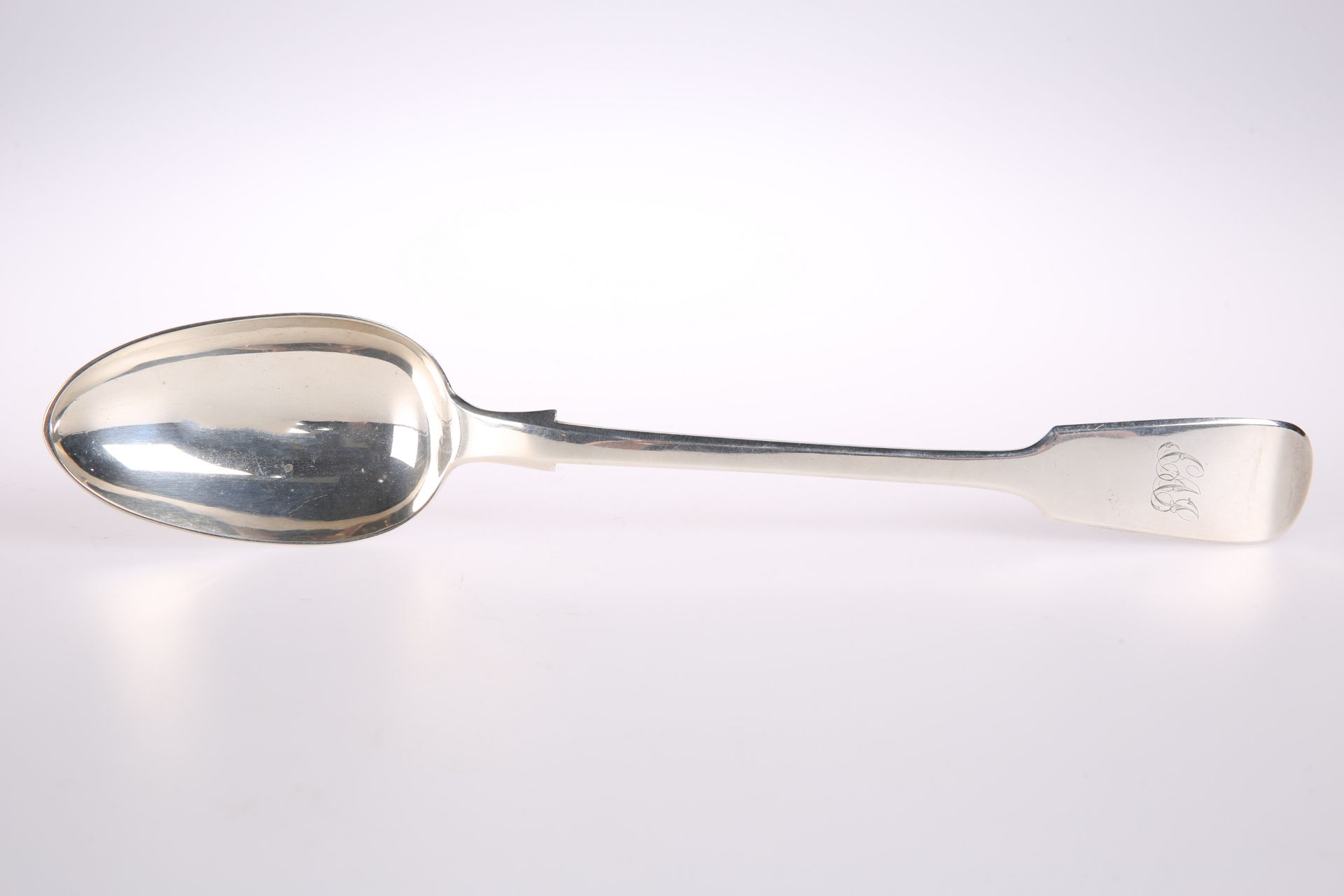 A VICTORIAN SILVER FIDDLE PATTERN BASTING SPOON