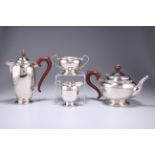 A GEORGE VI SILVER FOUR-PIECE TEA SERVICE