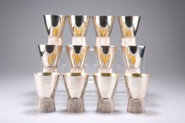 A SET OF TWELVE ELIZABETH II SILVER GOBLETS