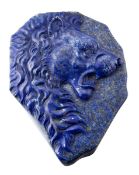 A LARGE LAPIS LAZULI CAMEO CARVING