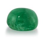 A LOOSE CUSHION CABOCHON EMERALD