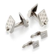 A DIAMOND SET CUFFLINK AND DRESS STUD SET, BY GÜBELIN