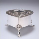 AN EDWARDIAN SILVER HEART-SHAPED TRINKET BOX