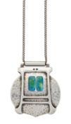 ART NOUVEAU SILVER AND ENAMEL PENDANT