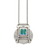 ART NOUVEAU SILVER AND ENAMEL PENDANT