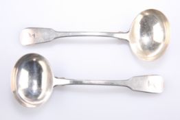 A PAIR OF GEORGE IV SILVER SAUCE LADLES