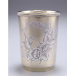 A 19TH CENTURY RUSSIAN SILVER-GILT BEAKER