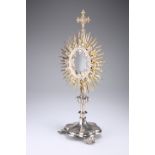 A CONTINENTAL GILT AND SILVERED METAL ECCLESIASTIC MONSTRANCE