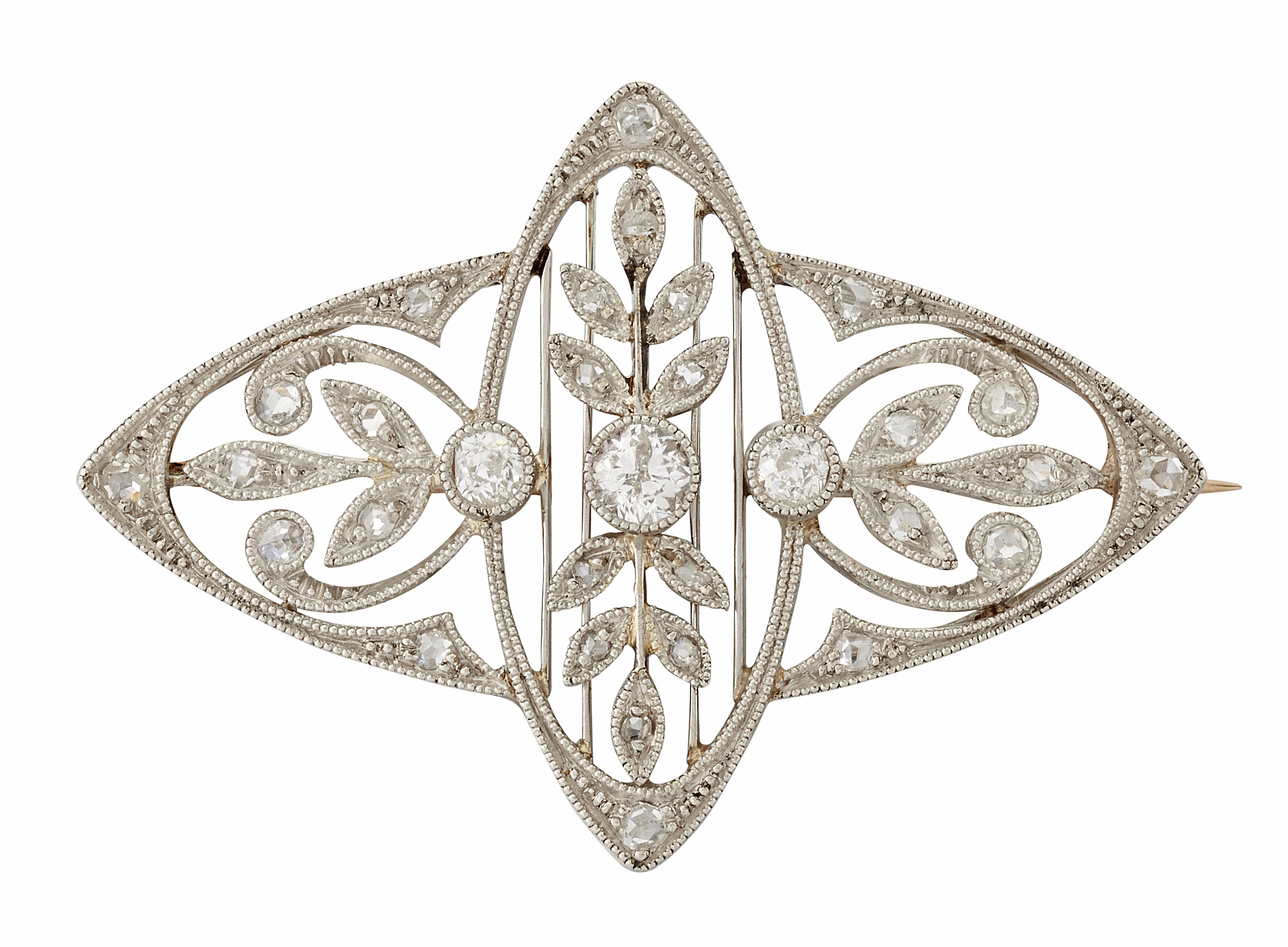 A BELLE EPOQUE DIAMOND BROOCH