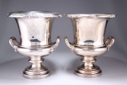 A PAIR OF OLD SHEFFIELD PLATE WINE COOLERS