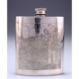 GOLFING INTEREST: A PEWTER HIPFLASK