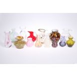 Fourteen pieces of Victorian and later glass inc. Caithness vase, small millefiore jug, etc (15)