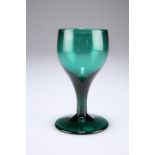 An 18th century deep green drinking glass, 12cm high