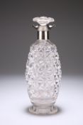 AN EDWARDIAN SILVER-MOUNTED CUT-GLASS DECANTER, by William Hutton & Sons Ltd, Sheffield 1902, the