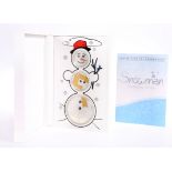 A SILVER SNOWMAN THREE COIN SET, 2015, boxed with COA