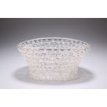 A LATE 18TH CENTURY LIEGE A TRAFORATO GLASS BASKET, oval, openwork with trellis trailed sides, out-