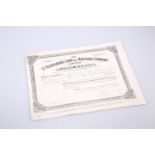 A ST. PETERSBURG LAND AND MORTGAGE COMPANY SHARE CERTIFICATE, for Carl, Henry and Charles Bolckow,