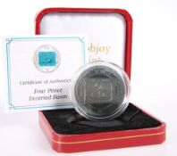 A POBJOY MINT 150TH ANNIVERSARY OF THE INVERTED SWAN $5 TITANIUM COIN, boxed with COA